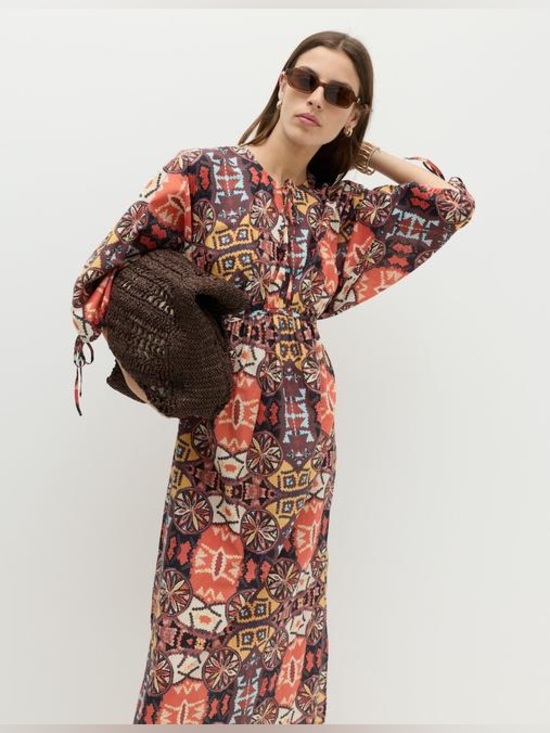 Marks & Spencer Dresses & Skirts - M&S Collection Pure Cotton Printed Kimono Midaxi Dress Size 10